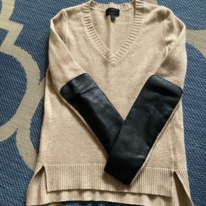 Jcrew cashmere sweater with leather details